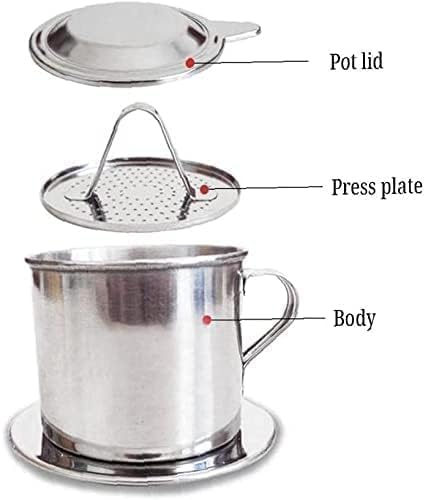 1 Set Vietnamese Coffee Filter Stainless Steel Coffee Pot Drip Infuse Cup Brewing Teapot No Need Paper Drip Coffee Pot Machine Filter Attractive Processing, Reusable Coffee Filters