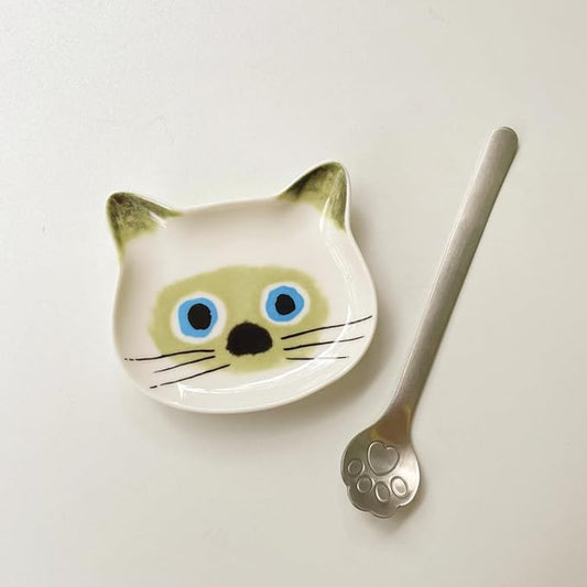 Set of 2 Siamese Coffee Spoon Rests and Spoon Ceramic Cute Cat Spoon Rest Teaspoon Holder Coffee Station Decor Coffee bar Coffee Stirrers Holder for Home Kitchen Housewarming Gift (Set of 2)